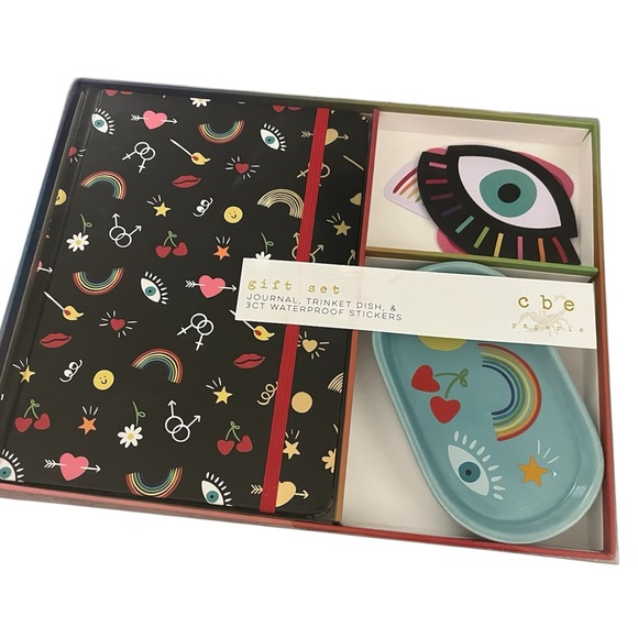 Other - Journal, glass Trinket Dish and sticker bundle - NWT